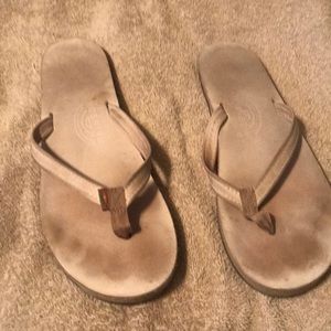 Rainbow flip flops